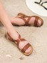 Béžové sandále z eko kože