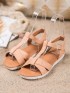 Béžové textilné sandálky