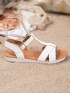 Biele textilné sandálky