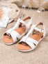 Biele textilné sandálky