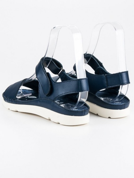 Tmavo modré kožené sandále