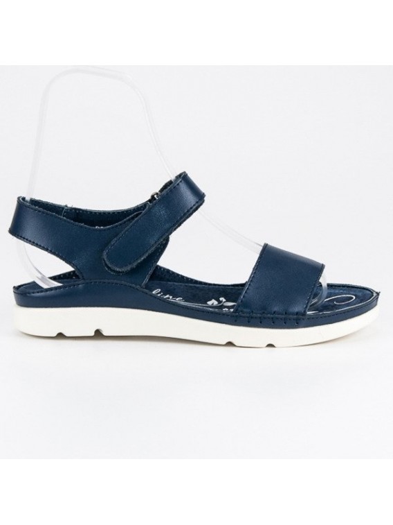 Tmavo modré kožené sandále