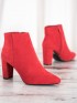 Červené semišové členkové topánky