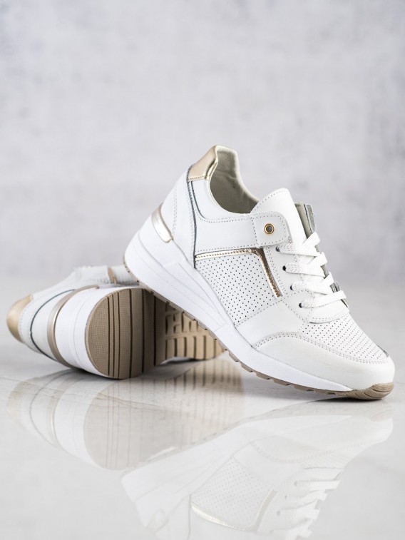 Biele športové topánky z kože