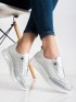 Bielo-strieborné sneakersy z kože
