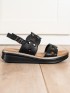 Čierne sandálky na platforme Sergio Leone
