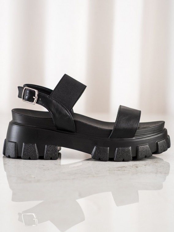 Čierne sandálky na platforme Fashion