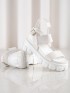 Biele sandálky na platforme Fashion