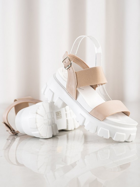 Béžové sandálky na platforme Fashion