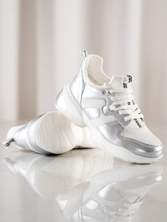 Bielo-strieborné sneakersy