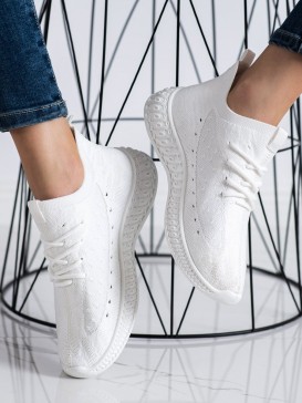 Biele textilné sneakersy