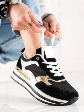 Módne čierno-zlaté sneakersy